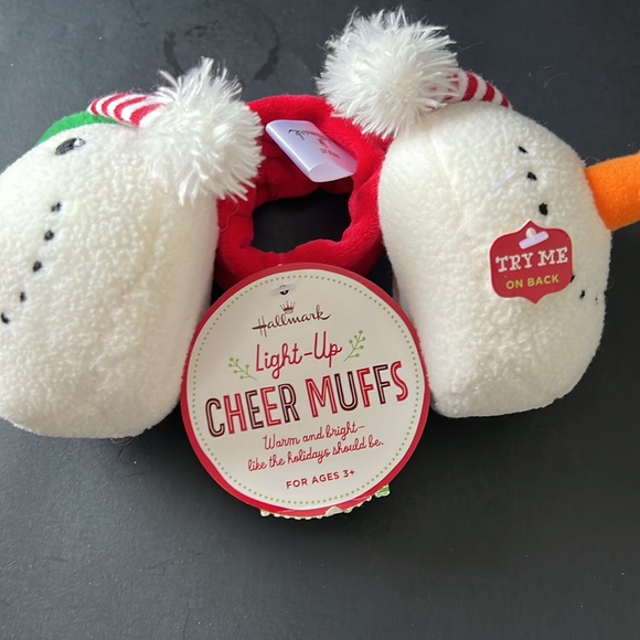 Light Up Cheer Muffs - Snowman Ear Muffs - Picture 3 of 3